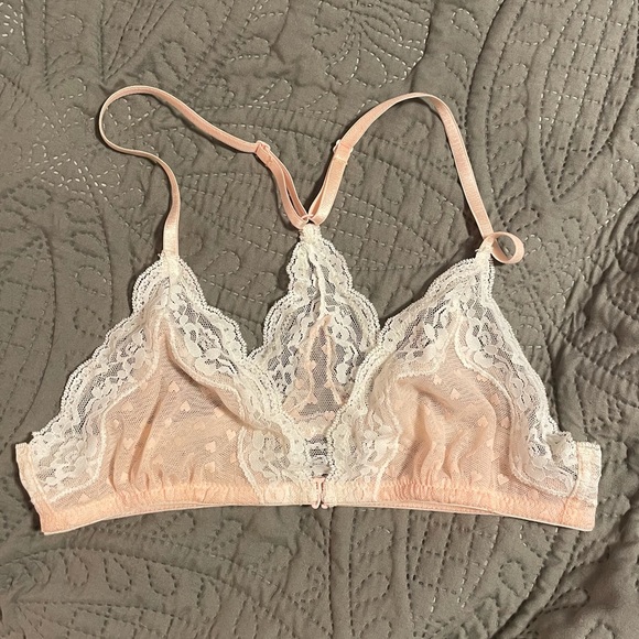 Pink and White lace bralette - Picture 1 of 2